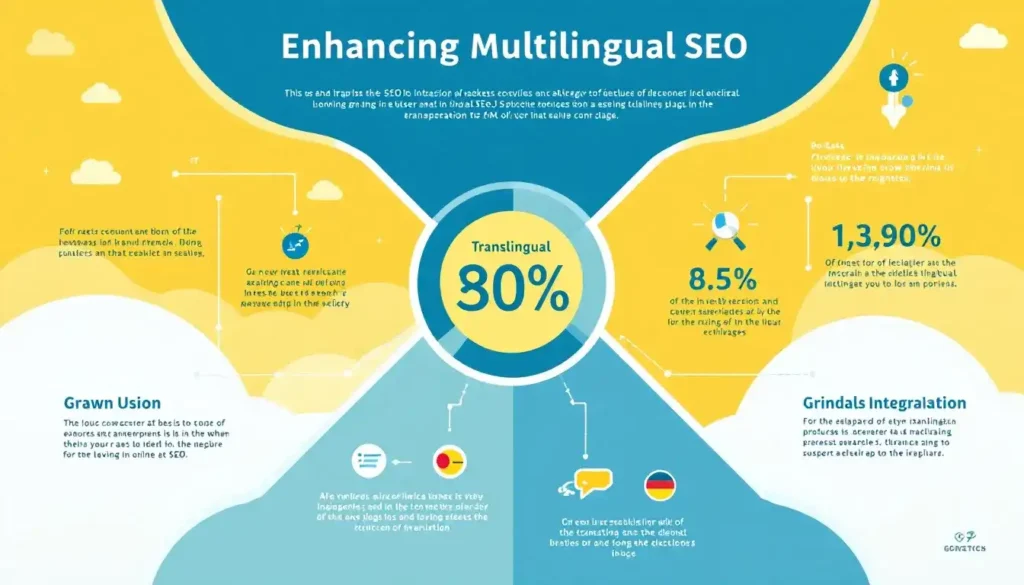 An infographic illustrating strategies for enhancing multilingual SEO.